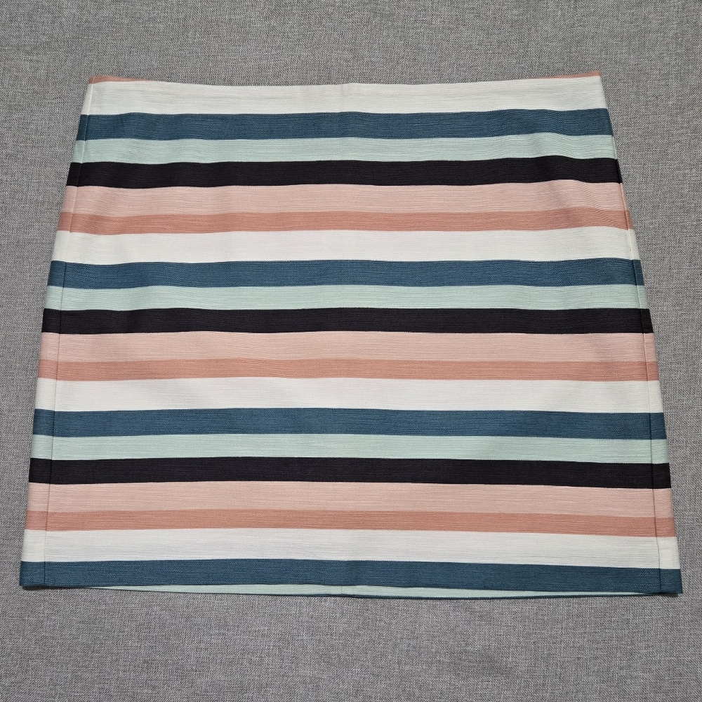 LOFT Striped Mini Skirt in Black, Pink, White and Teal Size 16 - Picture 4 of 10